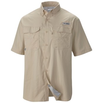 Columbia Overhemd Heren, PFG Blood and Guts III Short Sleeve Woven Tall Khaki, 10UNPTDXI